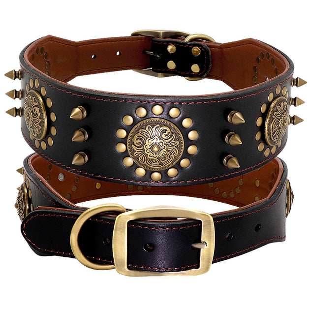 Leather Stud Dog Collar Large Dog
