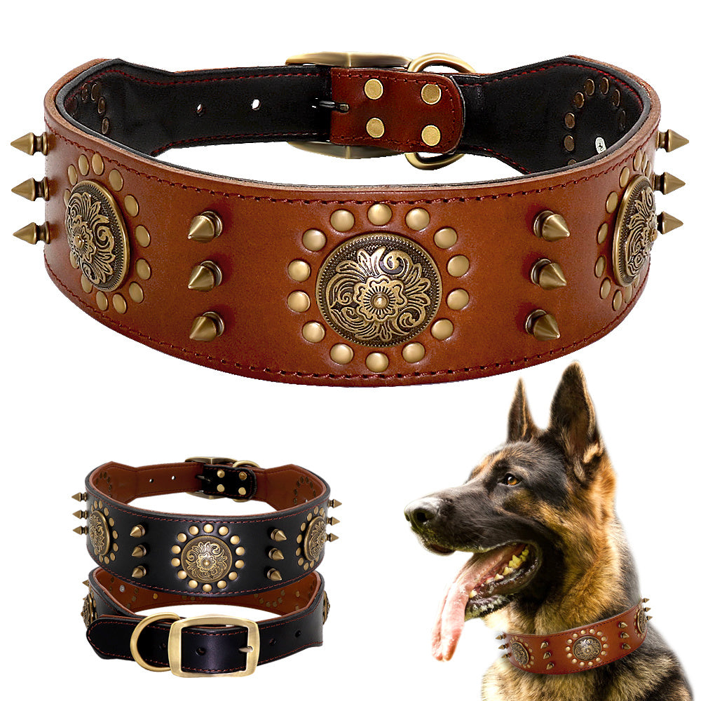 Leather Stud Dog Collar Large Dog
