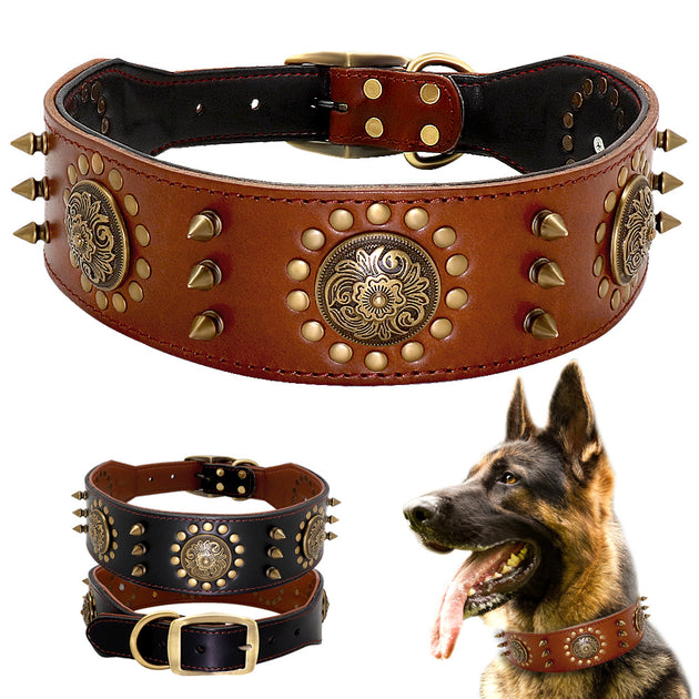Leather Stud Dog Collar Large Dog