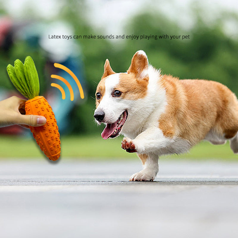 Carrot Dog Chew Toys Durable Rubber