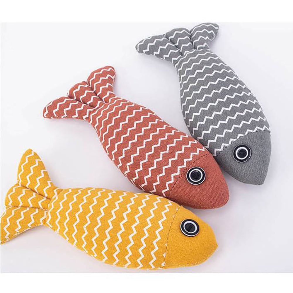 Burlap Fish Catnip Cat Toy