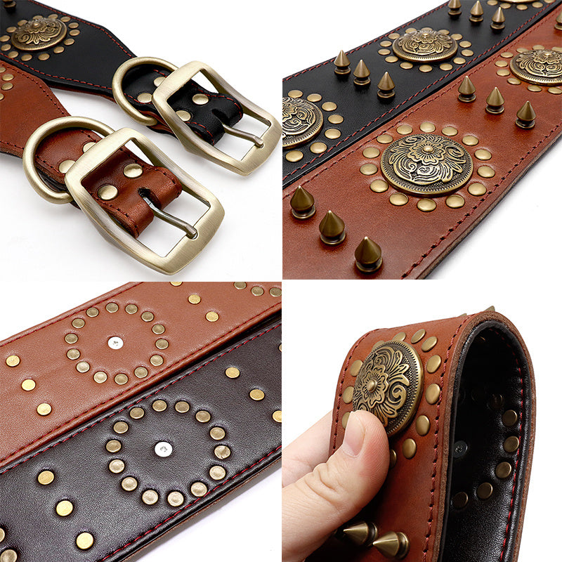 Leather Stud Dog Collar Large Dog