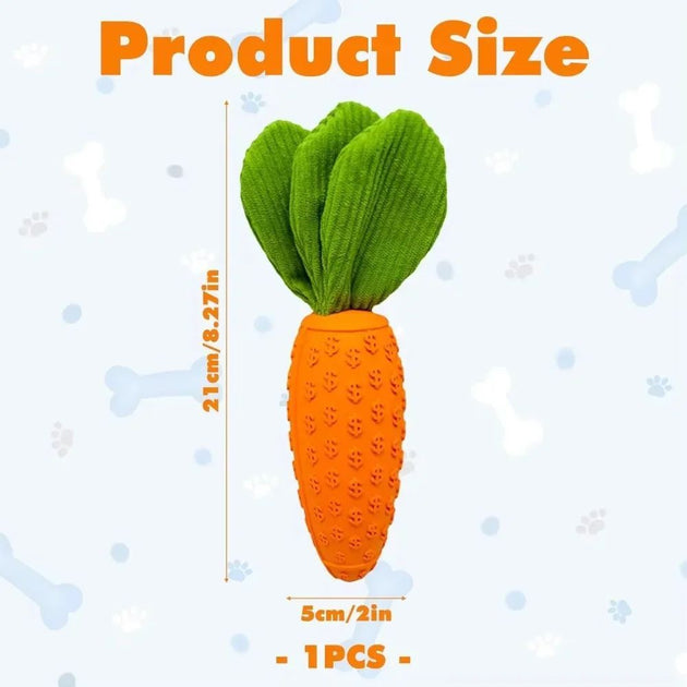 Carrot Dog Chew Toys Durable Rubber