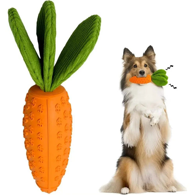 Carrot Dog Chew Toys Durable Rubber